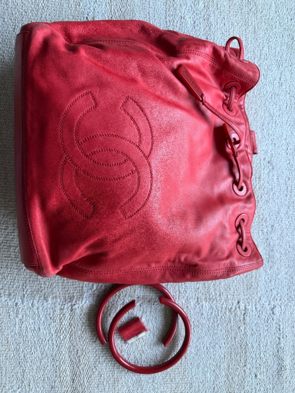 Chanel bag, oversize, vintage runway sample, broken handles